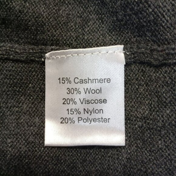 Kallspin Sweater Vest Charcoal Gray V-Neck Sz XXXL Cashmere Wool Blend Soft Knit - Picture 3 of 7